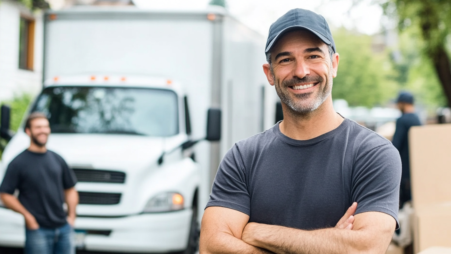 3 Affordable Moving Services in Vancouver – Your Budget-Friendly Solution_ A couple with big smiles is sitting in their living room, in Vancouver